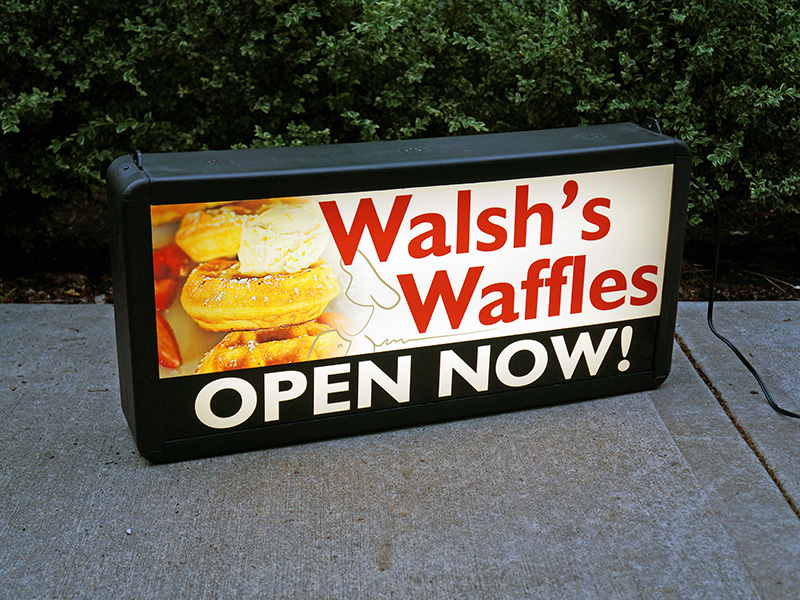 Walshs Waffles Backlit Lightbox Sign
