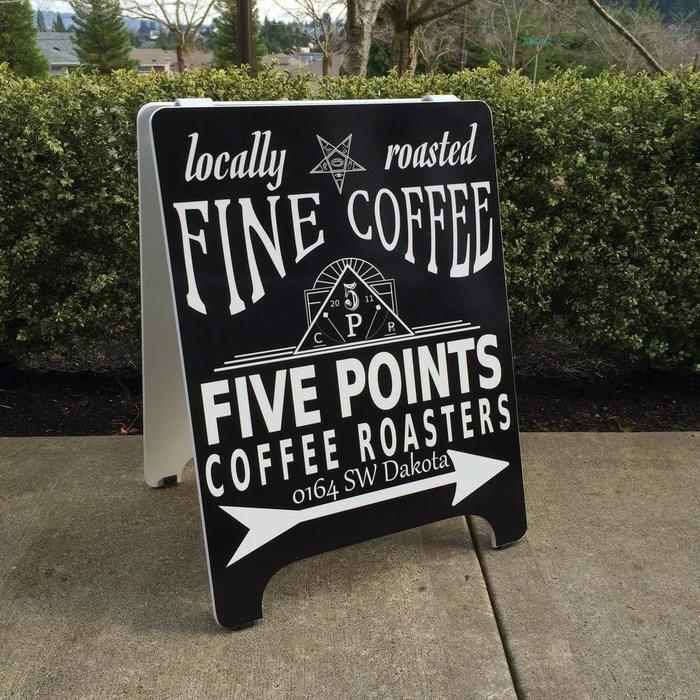 Five Points Coffee Sidewalk Sign Sw Portland 1 - banners & a-boards