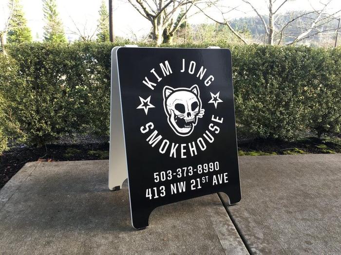 Kim Jong Smokehouse Restaurant Sign 1 - banners & a-boards
