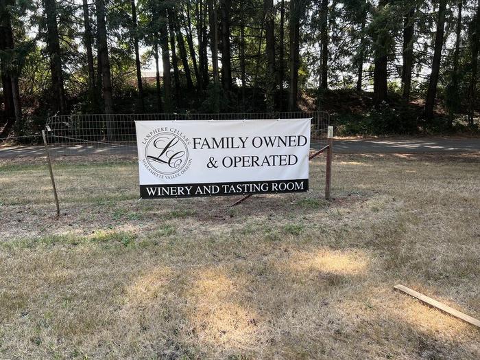 Lanphere Cellars Winery Vineyard Fence Banner Aurora - banners & a-boards
