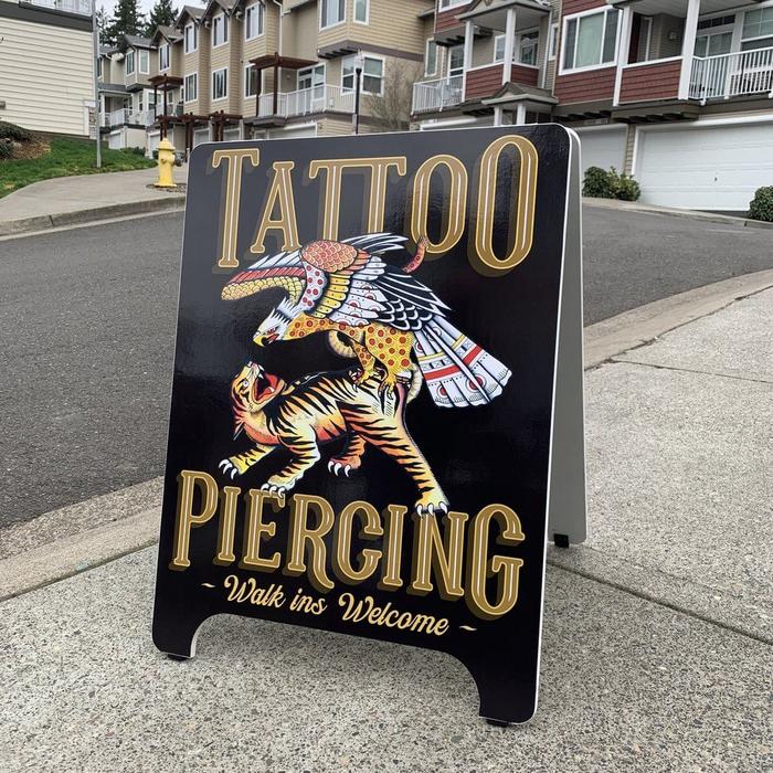 Tattoo Piercing Shop Sign Hillsboro Oregon 1 - banners & a-boards