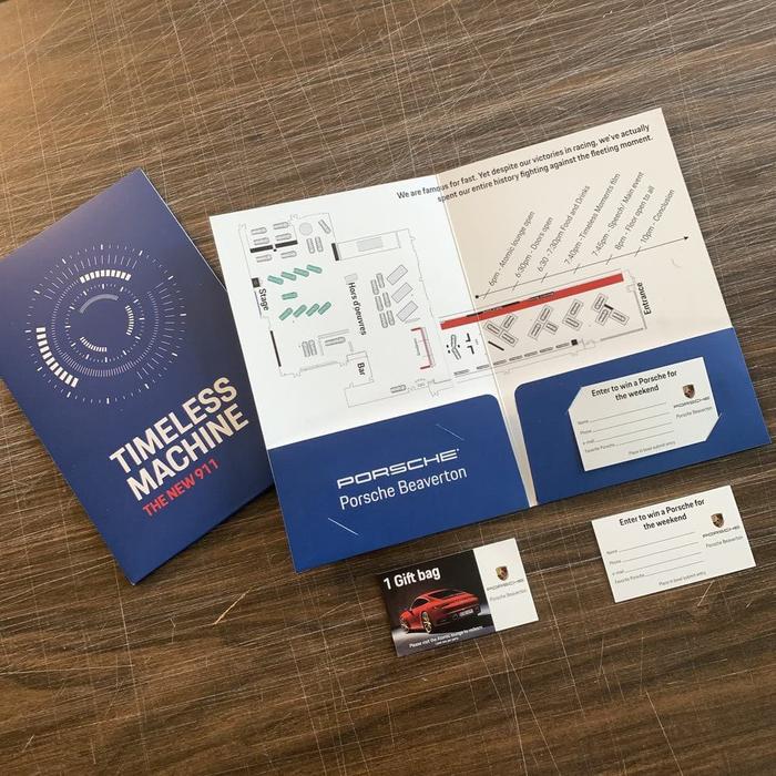 Beaverton Porsche Event Custom Presentation Folders Business Cards 1 - business cards & paper products