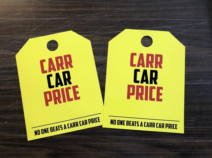 Carr Auto Group Car Dealership Mirror Hangtags - business cards & paper products