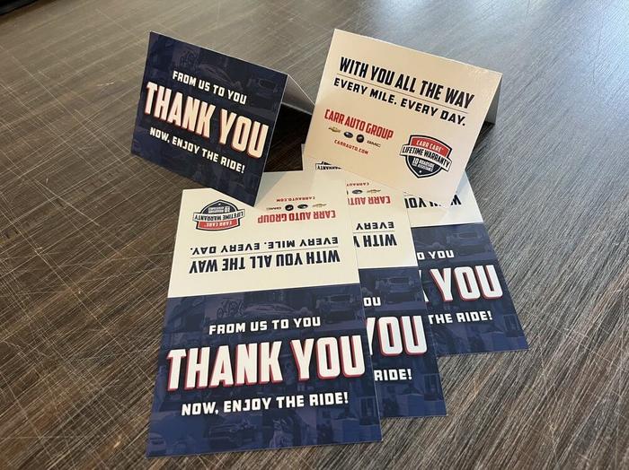 Carr Auto Group Printed Thank You Cards Tv Hwy - business cards & paper products