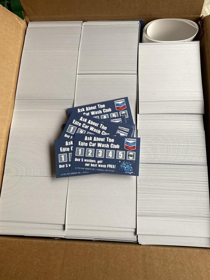 Chevron Car Wash Custom Stamp Cards Hillsboro - business cards & paper products