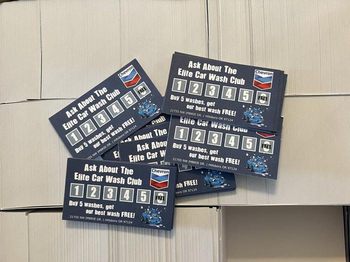 Chevron Gas Station Stamp Cards - business cards & paper products