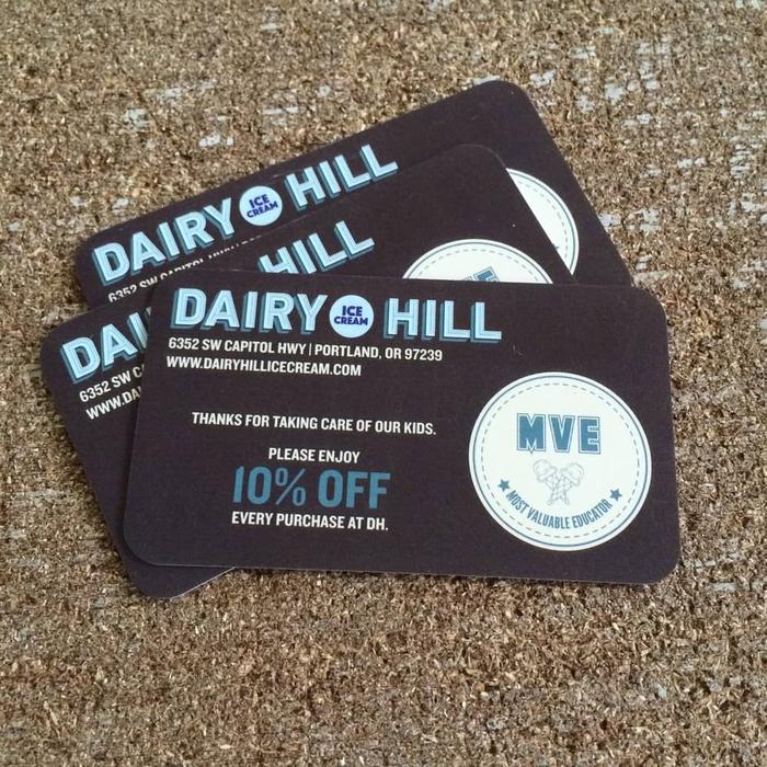 Dairy Hill Ice Cream Matte Finish Rounded Corner Business Cards Portland 1 - business cards & paper products