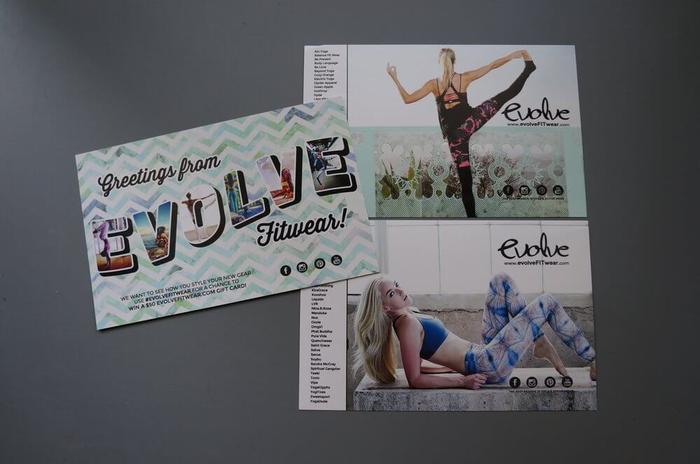 Evolve Fitness Apparel Custom Postcard Mailer Insert Portland - business cards & paper products