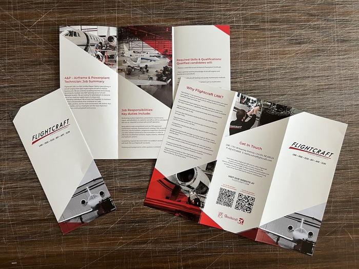 Flightcraft Trifold Brochures Pdx Hillsboro Airport - business cards & paper products