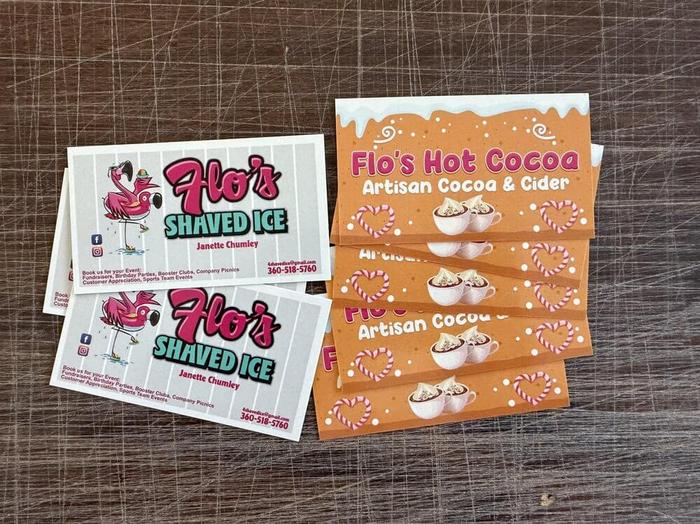 Flos Hot Chocolate Custom Printed Business Cards Matte Finish - business cards & paper products