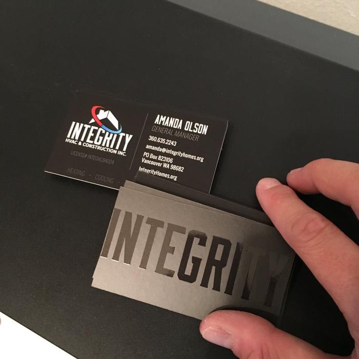 Integrity Hvac Silk Business Cards Spot Gloss Vancouver Washington 1 - business cards & paper products