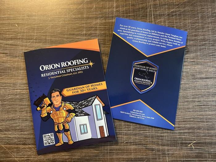 Orion Roofing Uv Gloss Presentation Folders Hillsboro Oregon - business cards & paper products