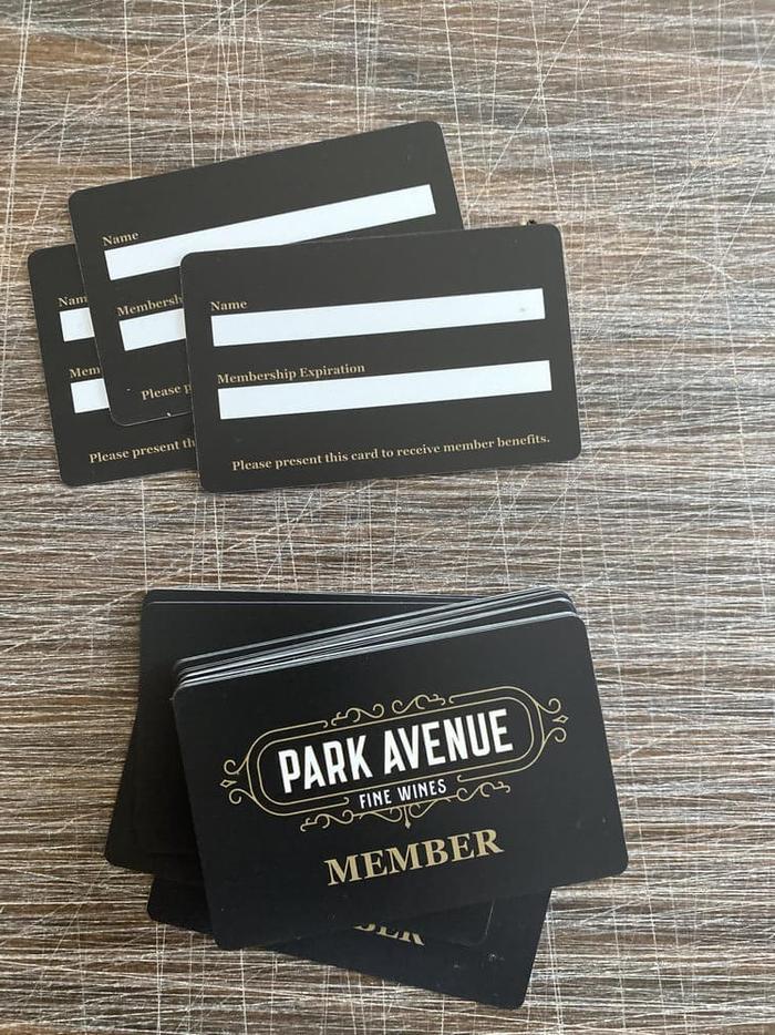 Park Avenue Fine Wines Plastic Business Cards Portland Oregon - business cards & paper products