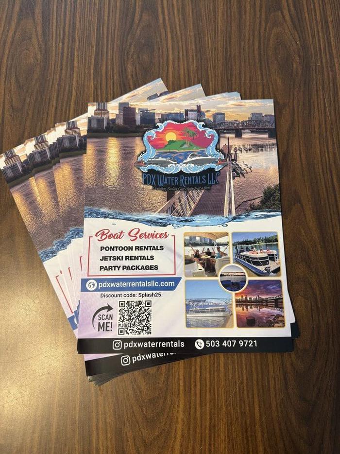 Pdx Water Rentals Custom Printed Flyers Portland - business cards & paper products