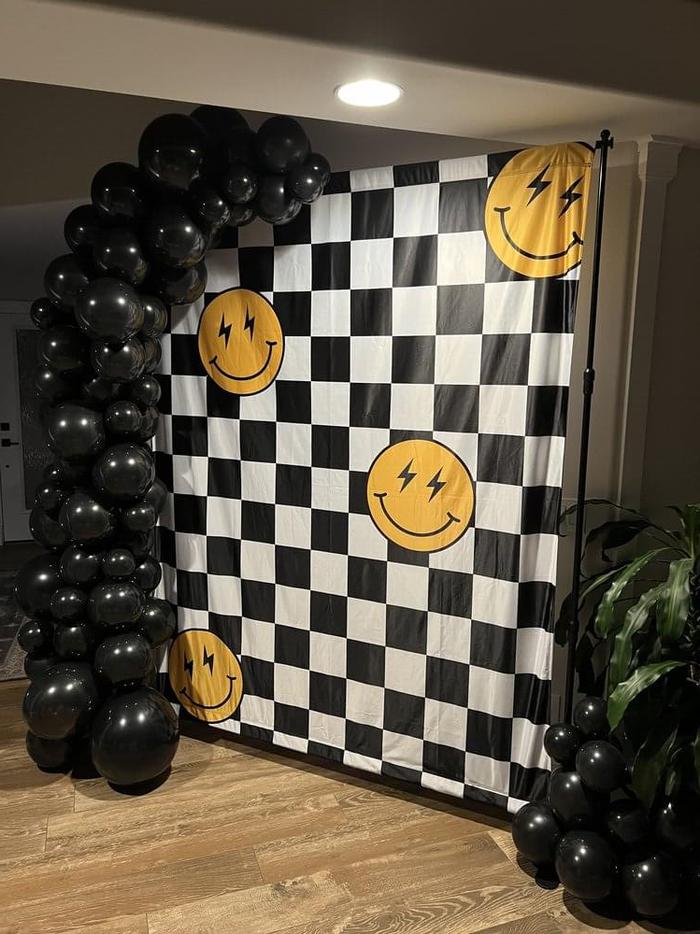 Dye Sublimated Step And Repeat Birthday Theme - dye sublimated