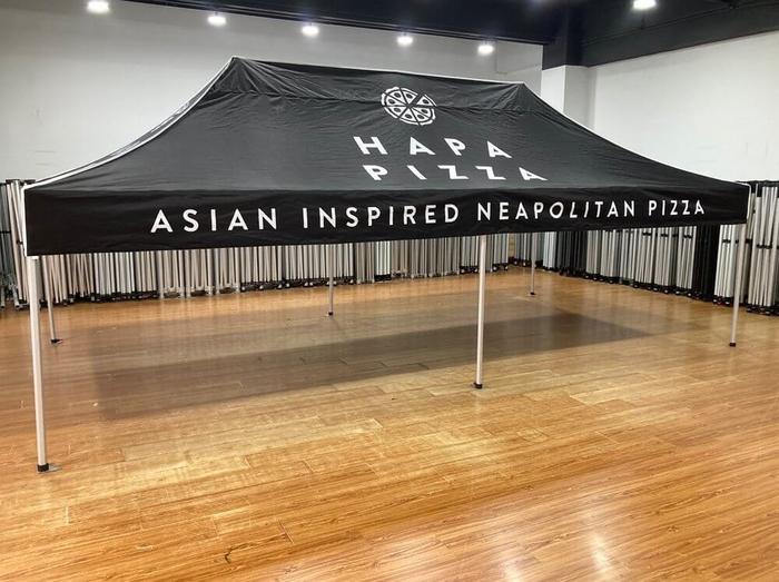 Hapa Pizza 10X20 Custom Printed Popup Canopy Beaverton 1 - dye sublimated