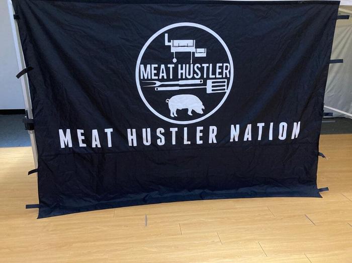 Meat Hustler 10X10 Canopy Printed Full Wall 1 - dye sublimated