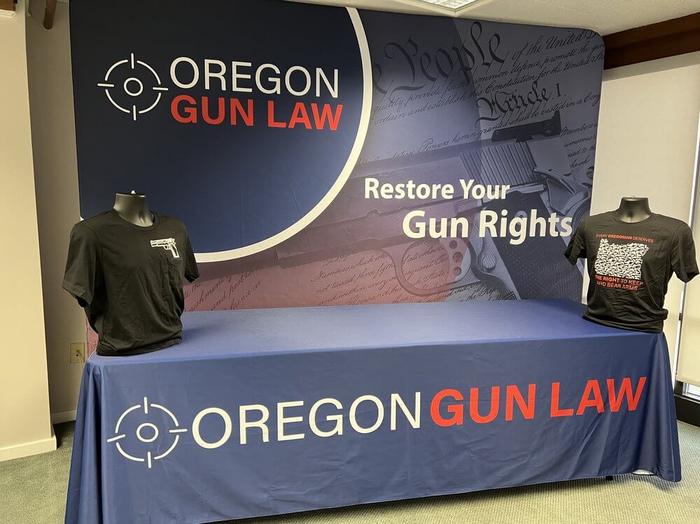 Oregon Gun Law Tension Fabric Display Tablecloth Southern Oregon - dye sublimated