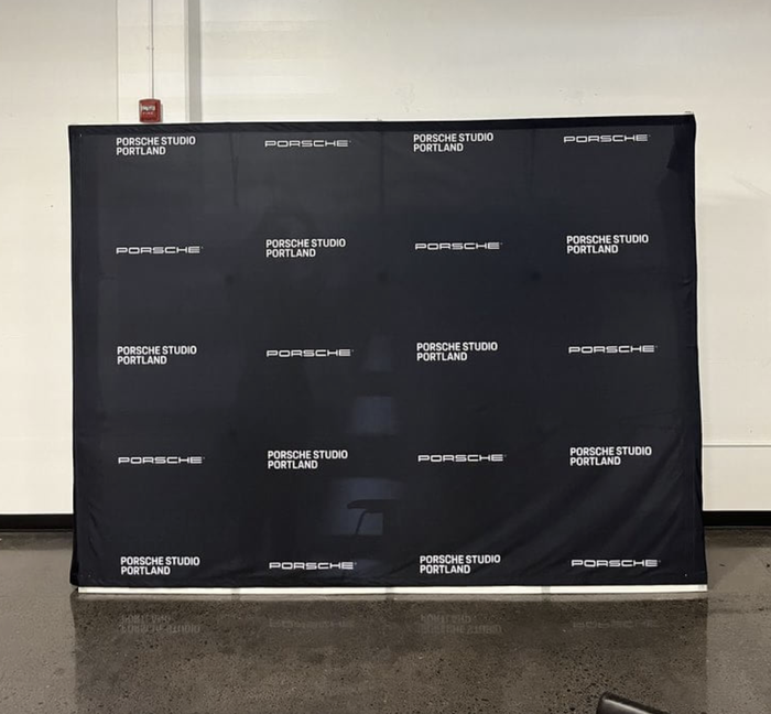Porsche Studio Portland 10Ft Expanding Tension Wall Display 1 - dye sublimated