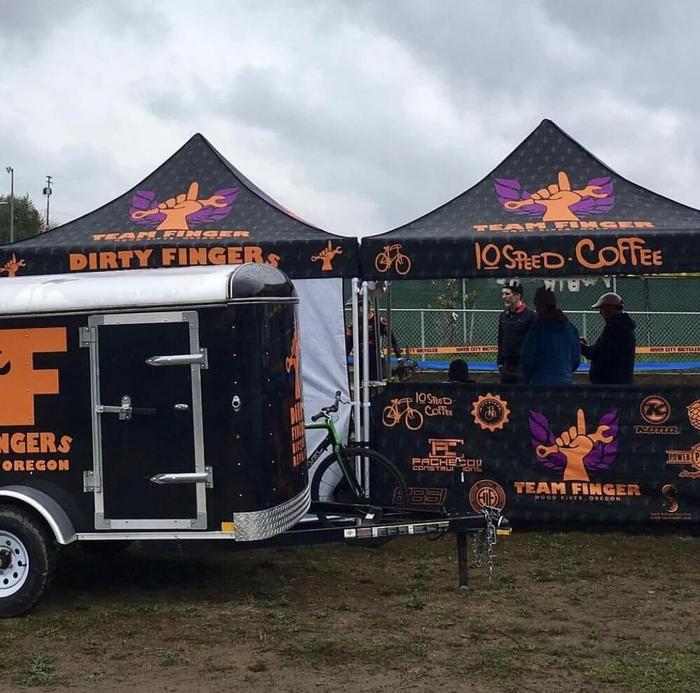 Team Dirty Finger Cx Team 10X10 Custom Tent Hood River - dye sublimated