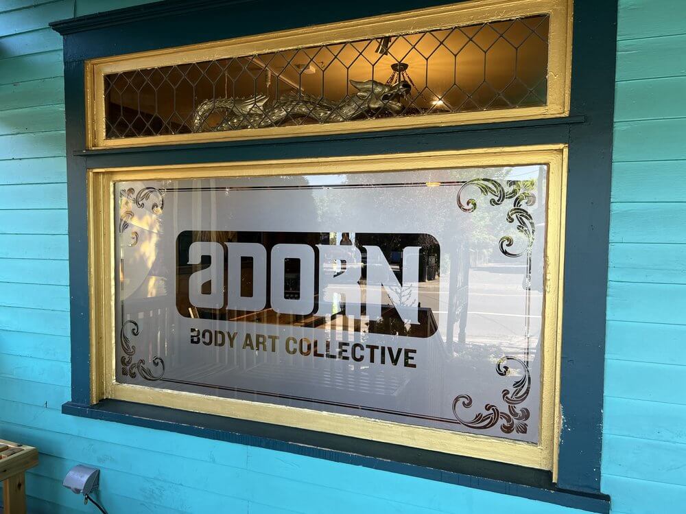 Adorn Bodyart Die Cut Frosted Window Graphics - outdoor & retail signs