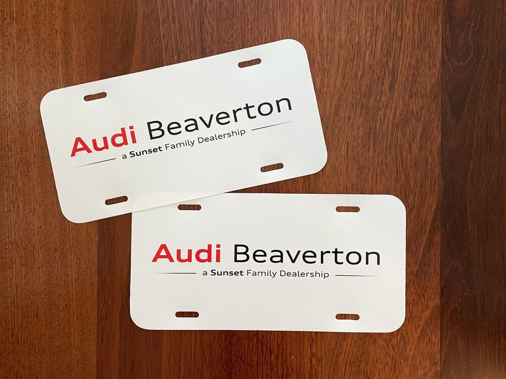 Audi Beaverton License Plate Inserts Styrene - outdoor & retail signs