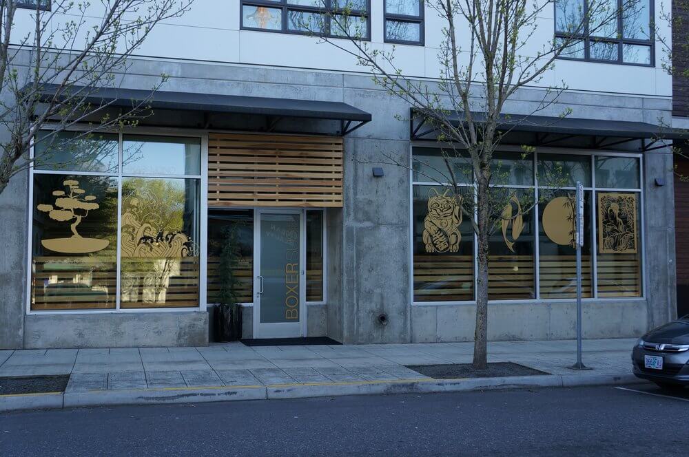 Boxer Ramen Gold Die Cut Window Decals - outdoor & retail signs