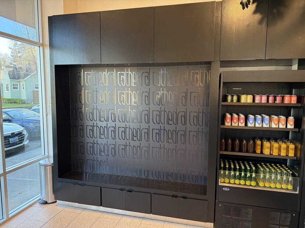 Cathedral Coffee Gloss On Matte Finish Wall Wrap Lake Oswego - outdoor & retail signs