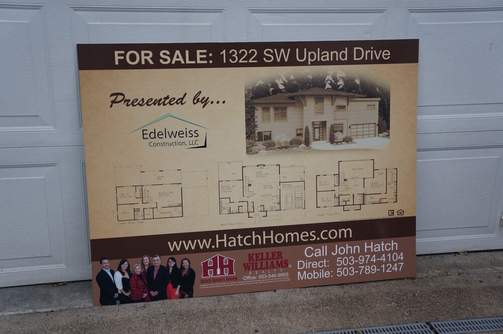 Edelweiss Construction Outdoor Acm Aluminum Real Estate Sign - outdoor & retail signs