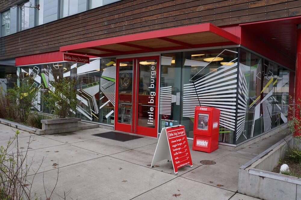 Little Big Burger Custom Die Cut Window Graphics Eugene - outdoor & retail signs