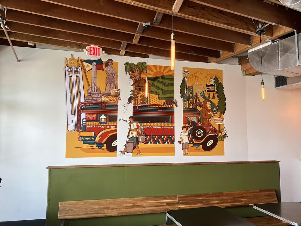 Magna Printed Wall Wrap Install Downtown Beaverton - outdoor & retail signs