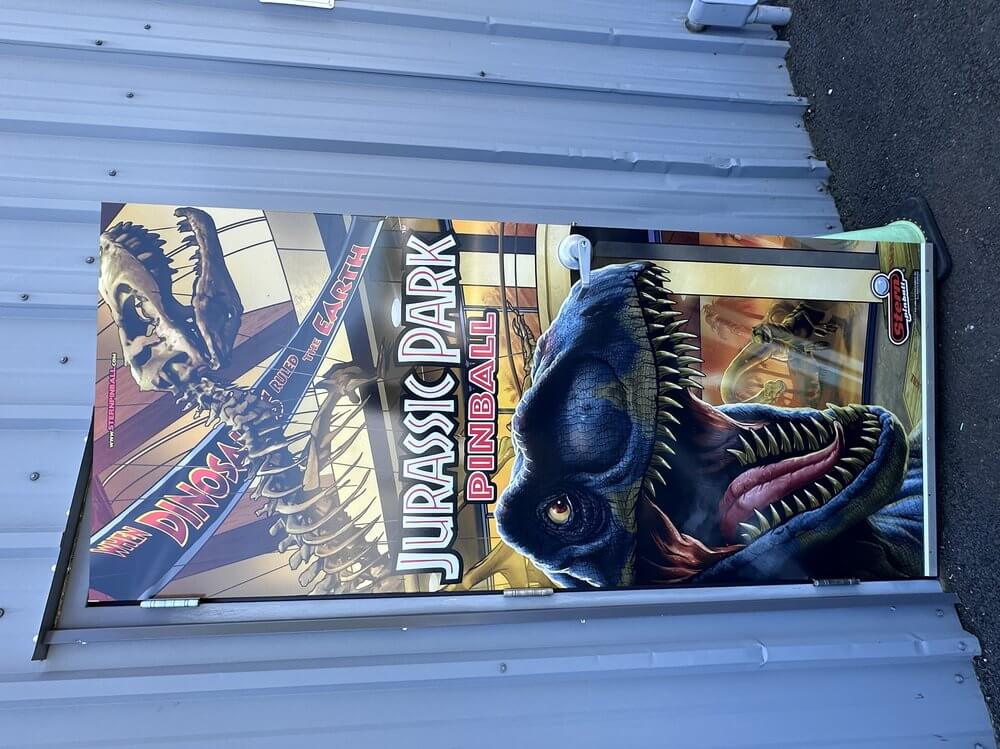 Next Level Pinball Jurassic Park Door Wrap - outdoor & retail signs