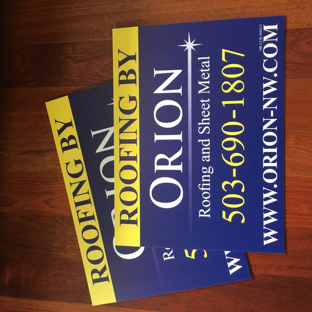Orion Roofing Outdoor Yard Signs Hillsboro - outdoor & retail signs