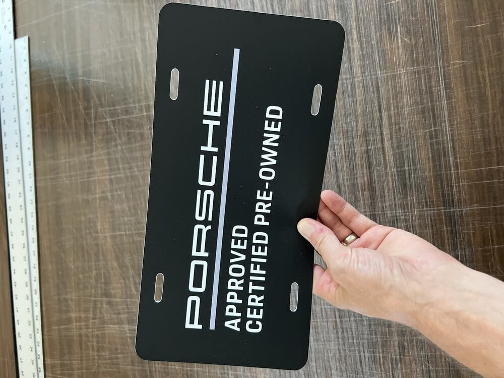 Porsche Beaverton Cpo Printed License Plate Inserts Styrene - outdoor & retail signs