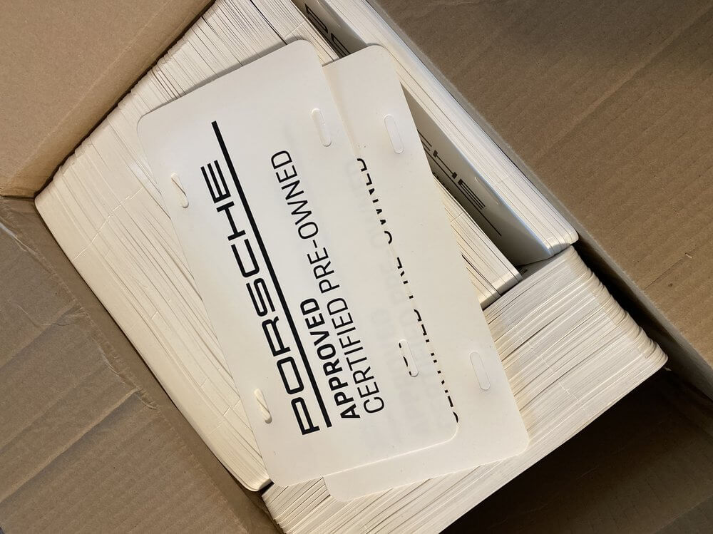 Porsche Beaverton Dealership License Plate Inserts Cpo - outdoor & retail signs