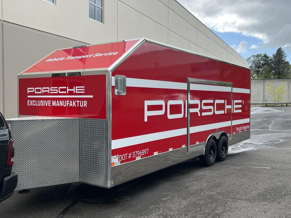 Porsche Beaverton Die Cut Trailer Graphics - outdoor & retail signs