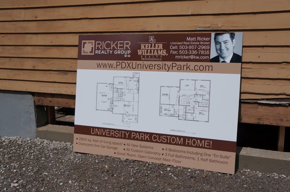 Ricker Real Estate Dibond Aluminum Outdoor Sign - outdoor & retail signs