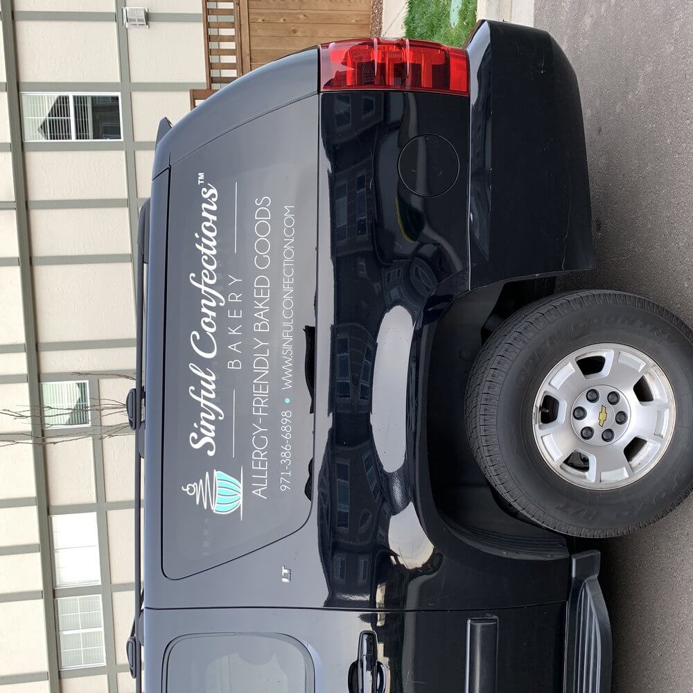 Sinful Confections Die Cut Vehicle Window Graphics - outdoor & retail signs