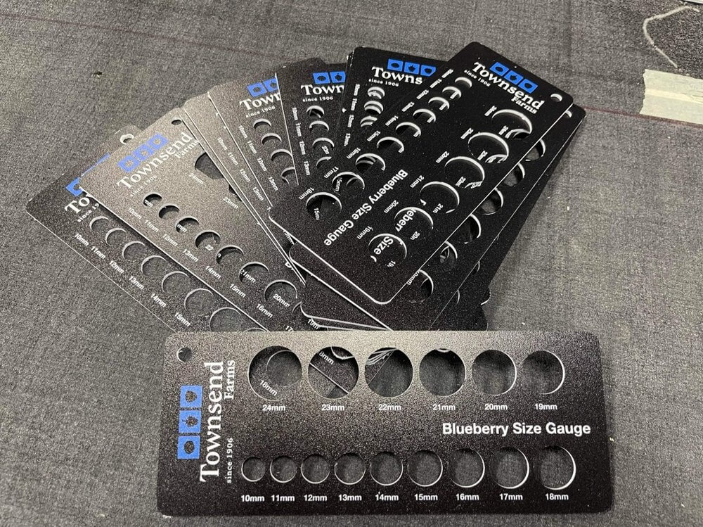 Townsend Farms Blueberry Size Gauge Printed Pvc 3Mm Sintra - outdoor & retail signs