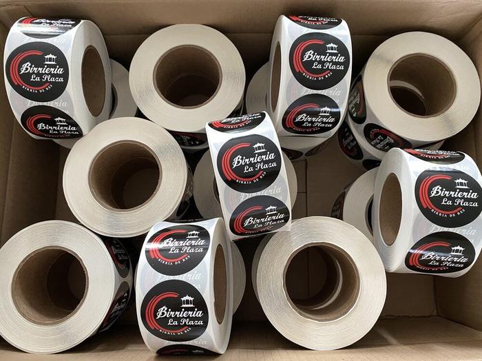 Birrieria La Plaza Mexican Food Roll Labels - product labels & packaging
