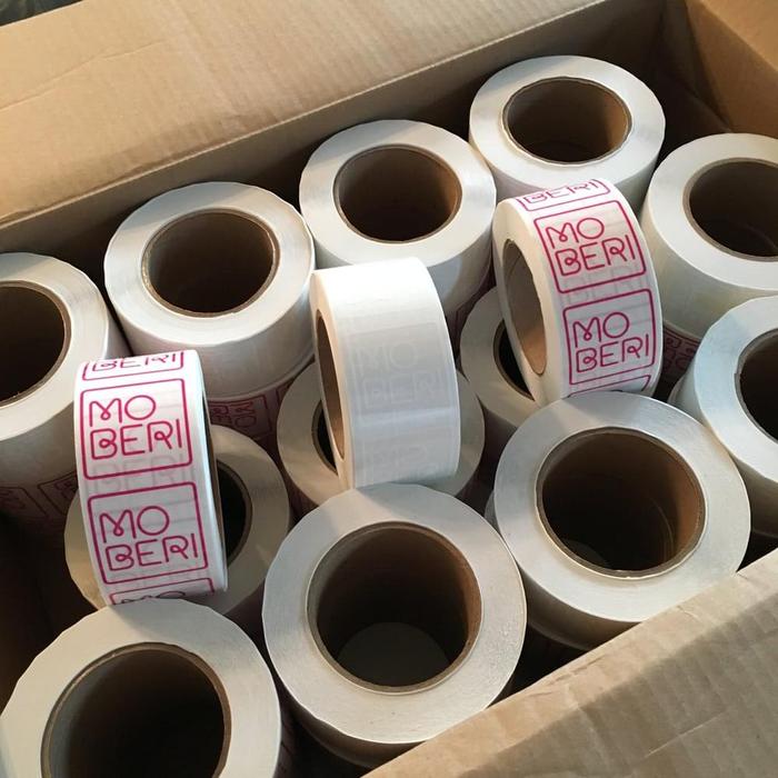 Moberi Clear Roll Labels 1 - product labels & packaging