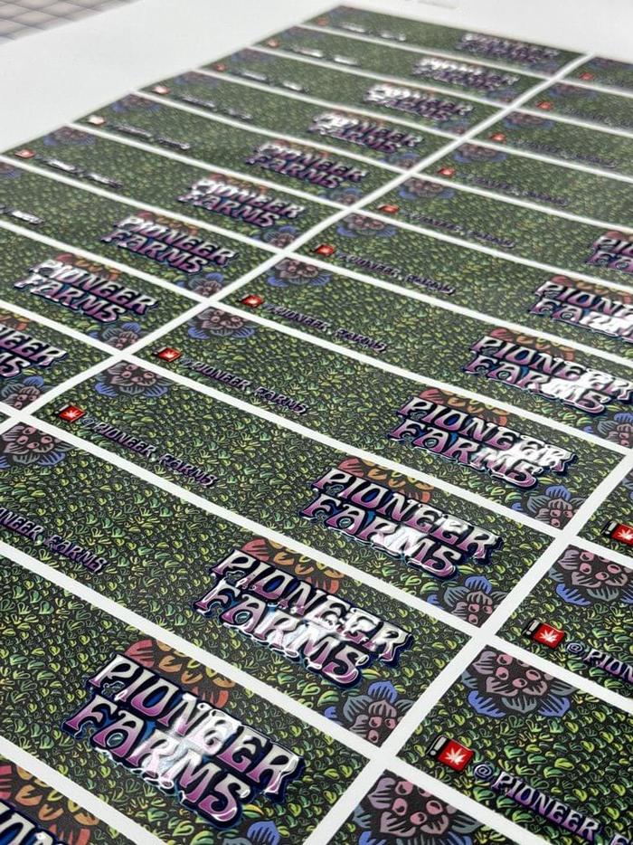 Pioneer Farms Flower Jar Embossed Labels - product labels & packaging