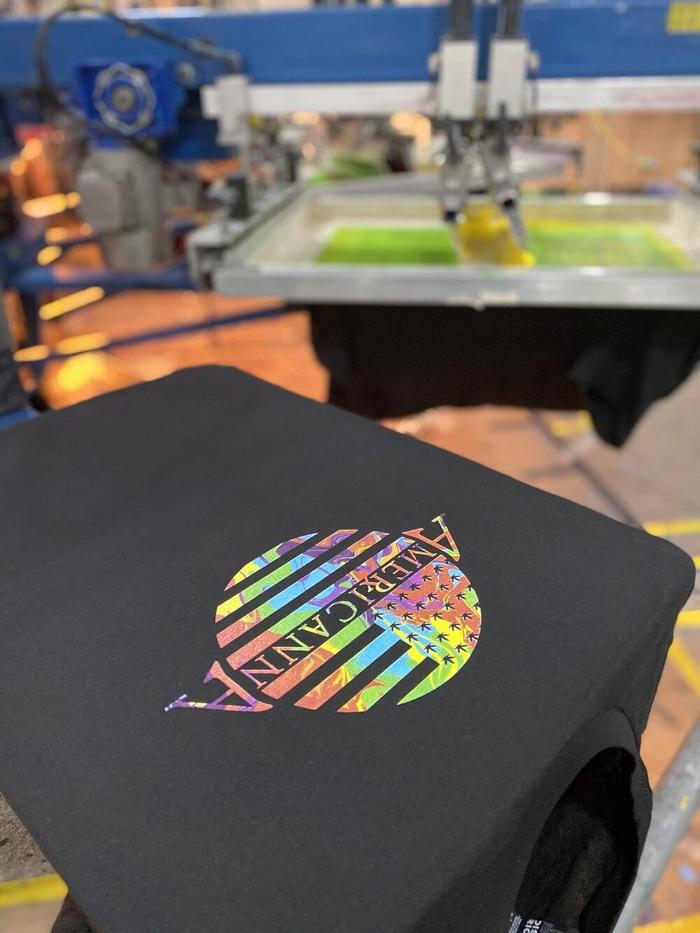 Americana Cannabis Dispensary Multicolor Screenprinted Shirts - screen printing & apparel