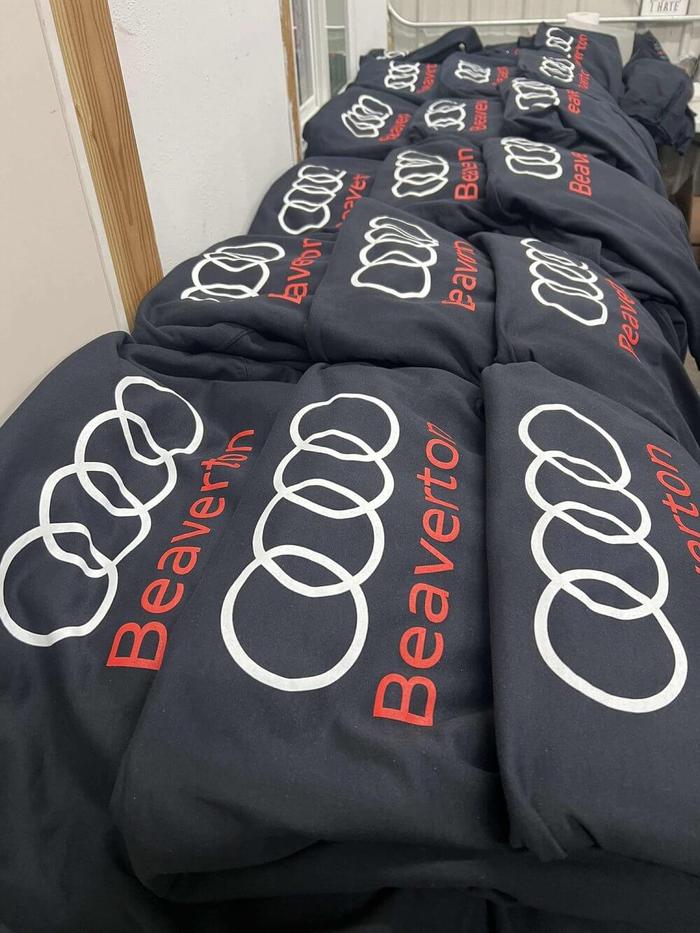 Beaverton Audi Staff Printed Hooded Sweatshirts 1 - screen printing & apparel