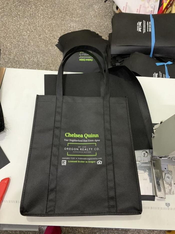 Chelsea Quinn Realtor Printed Promotional Woven Tote Bags 1 - screen printing & apparel
