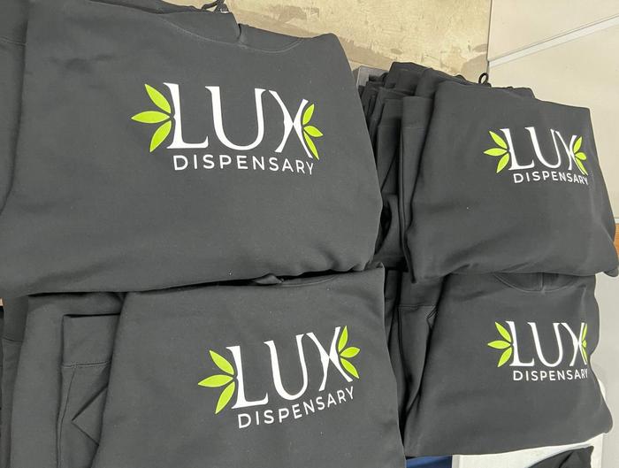 Lux Dispensary Custom Printed Hoodies 1 - screen printing & apparel