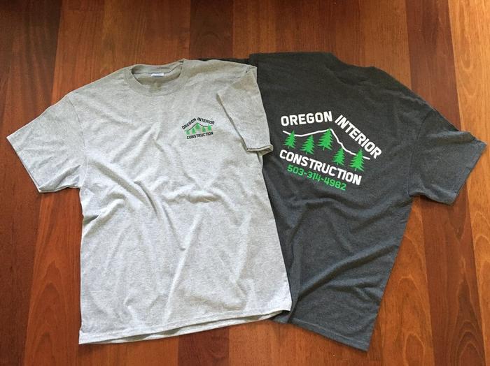 Oregon Interior Construction Work Shirts 1 - screen printing & apparel
