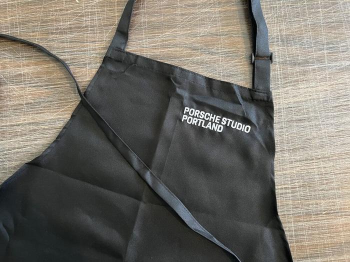 Porsche Studio Portland Embroidered Barista Aprons - screen printing & apparel
