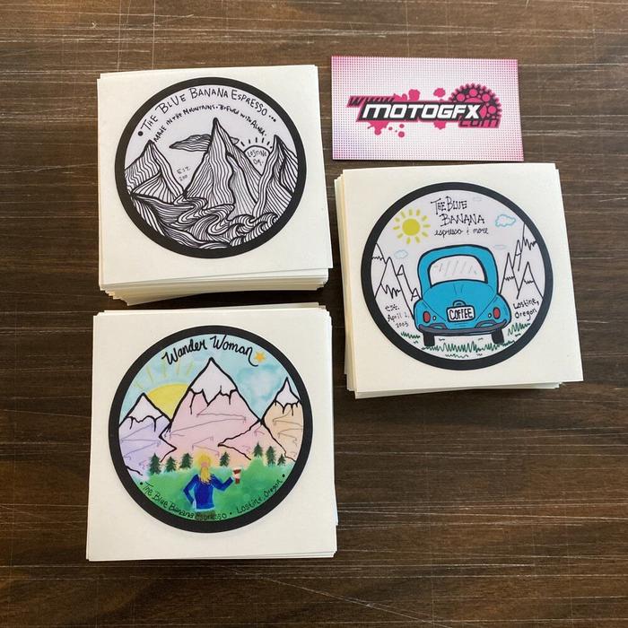 The Blue Banana Long Term Outdoor Stickers Joseph Oregon - custom stickers & decals